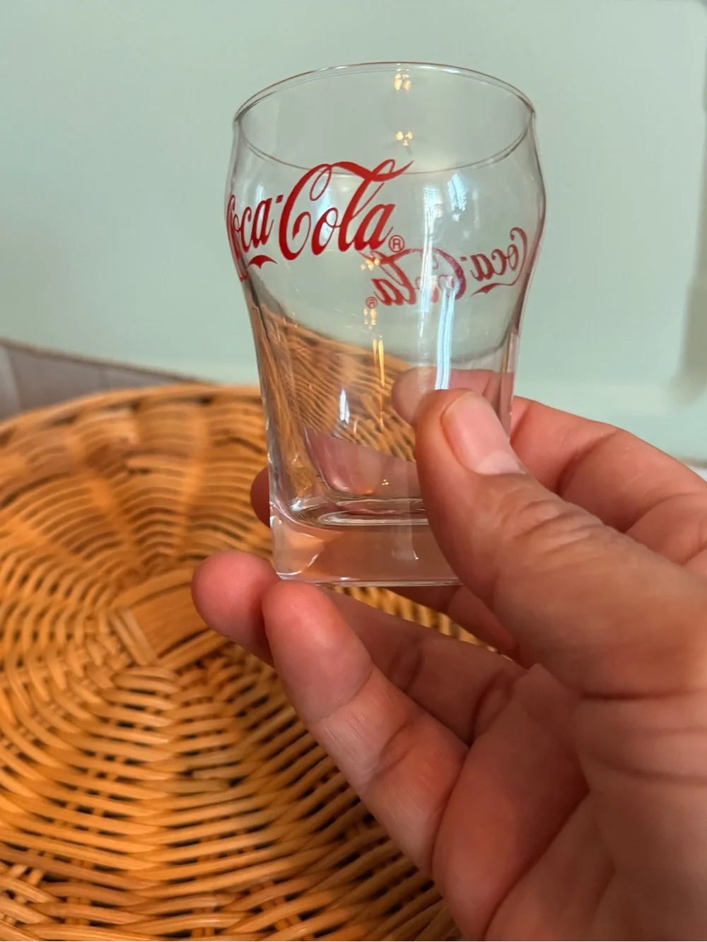 Mini Coca Cola Clear Glass with Red Logo